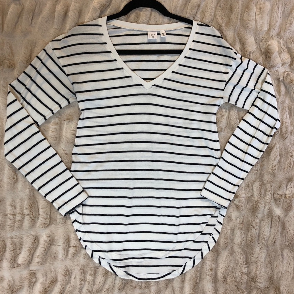 Black and White Stripe Long Sleeve Shirt